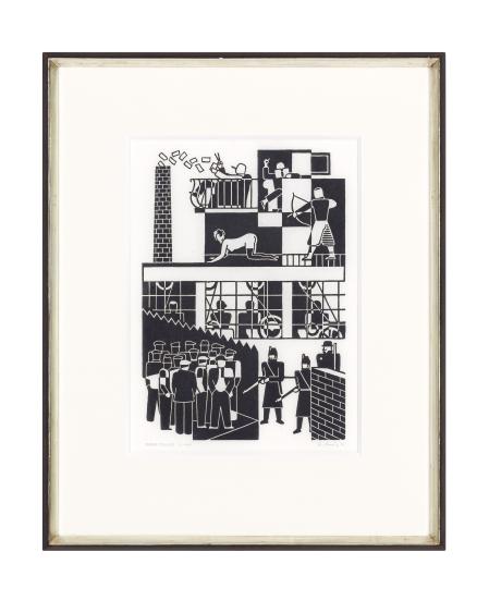 Gerd Arntz, Arbeitslose, 1931 (Holzschnitt)